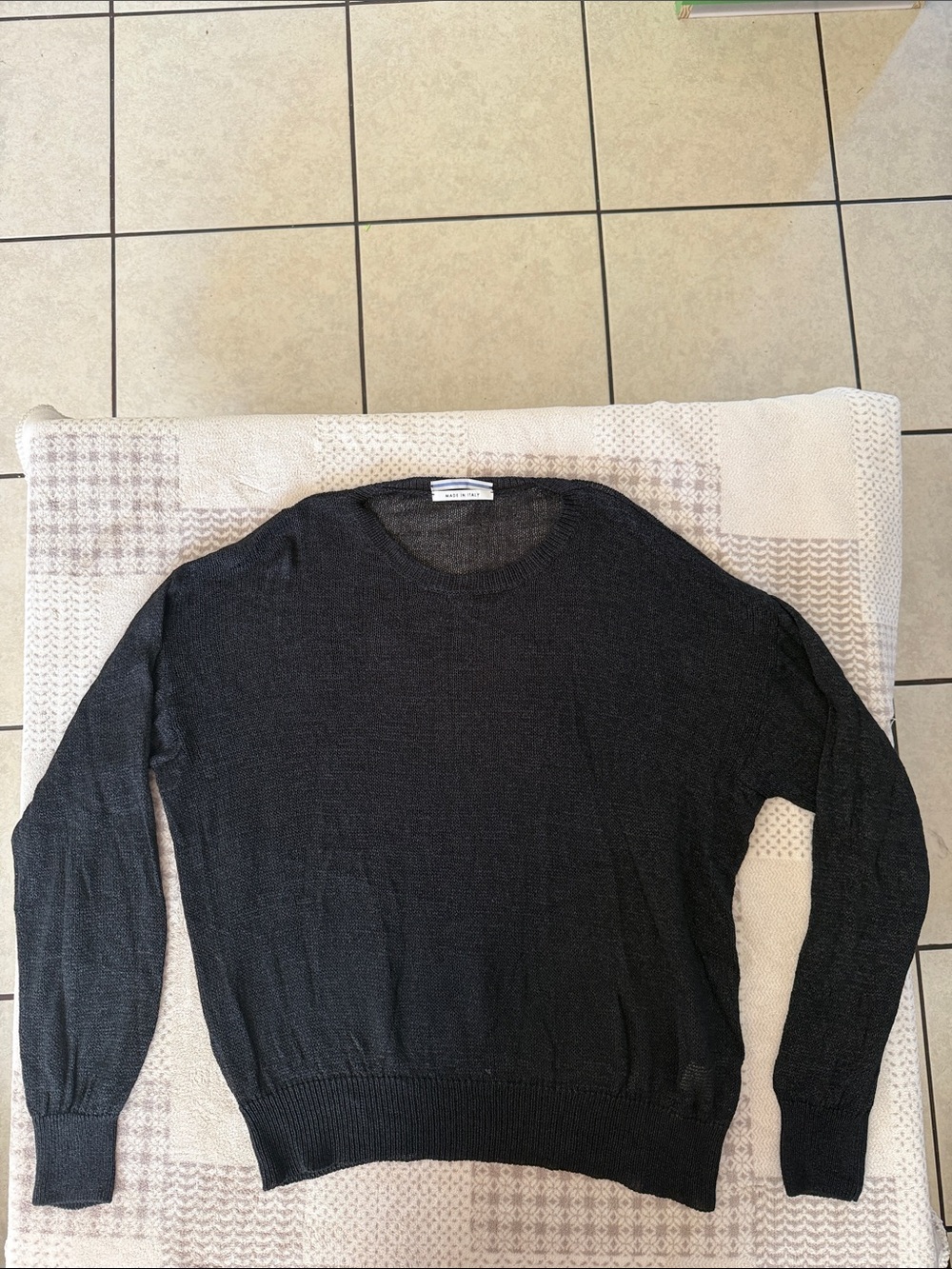 Cristaseya Made in Italy 42% cotton 31% Washi 27% rayon paper sweater unisex